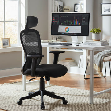 Kepler Brooks Zenith High Back Mesh Office Chair (Black)
