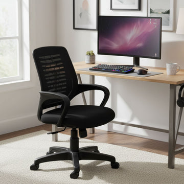 Kepler Brooks Elan Mid Back Mesh Office Chair (Black)