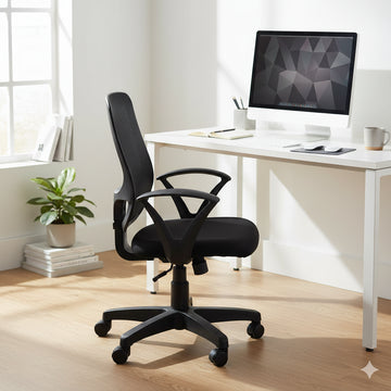 Kepler Brooks Linea Mid Back Mesh Office Chair (Black)