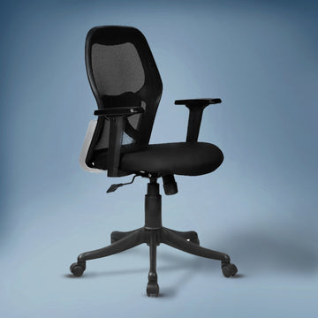 Kepler Brooks Nova Ergonomic Mid Back Mesh Office Chair (Black)