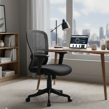 Kepler Brooks Zenith Mid Back Mesh Office Chair (Black)