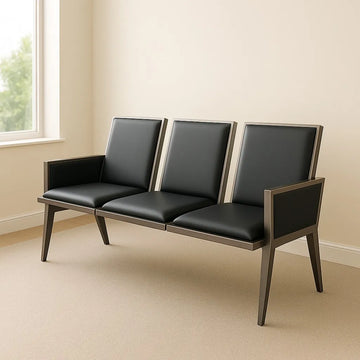 Kepler Brooks Comfy 3 Seater Waiting Chair with Cushion & Arms