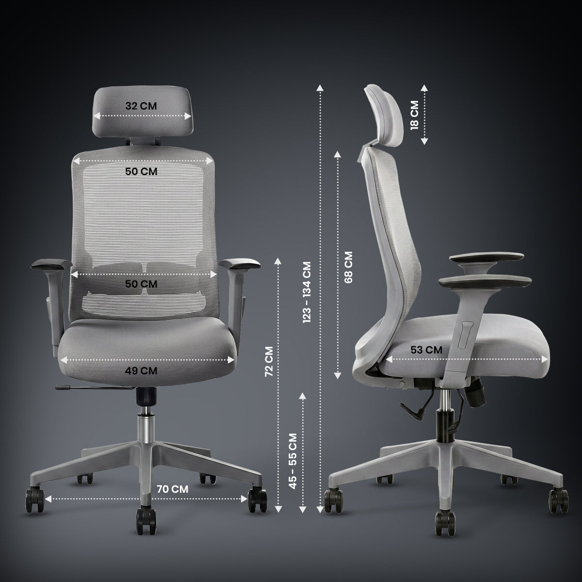 Kepler Brooks Eterna Premium High Back Mesh Office Chair