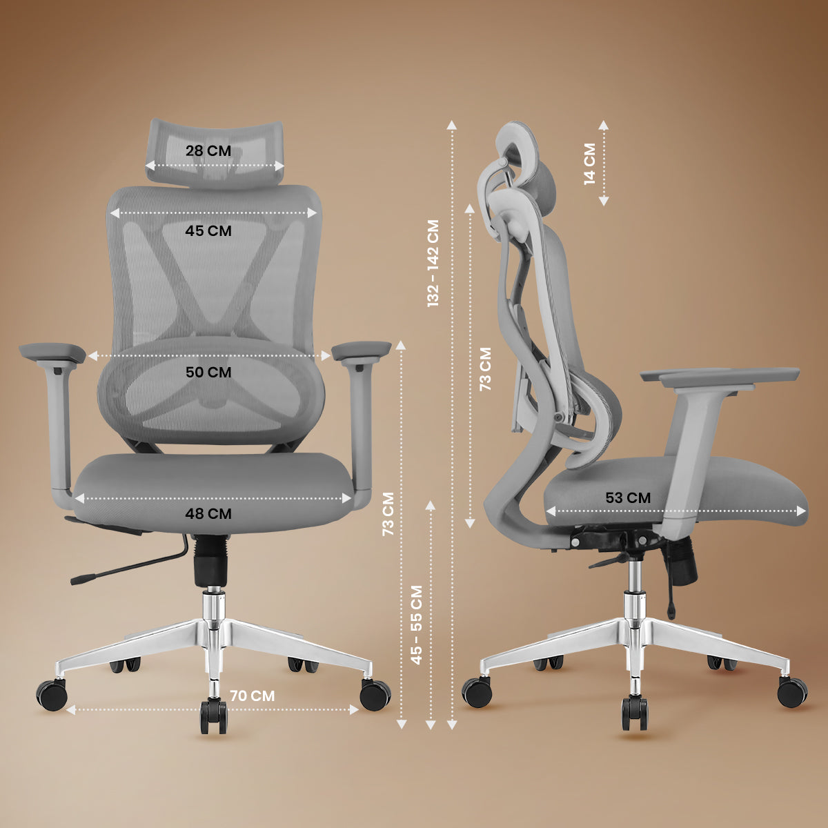 Kepler Brooks Vogue Premium High Back Mesh Office Chair