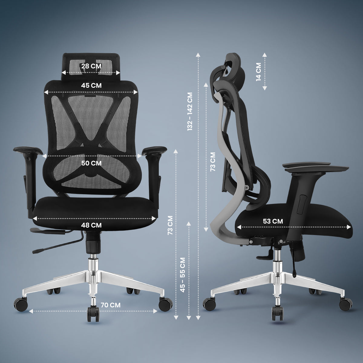 Kepler Brooks Vogue Premium High Back Mesh Office Chair