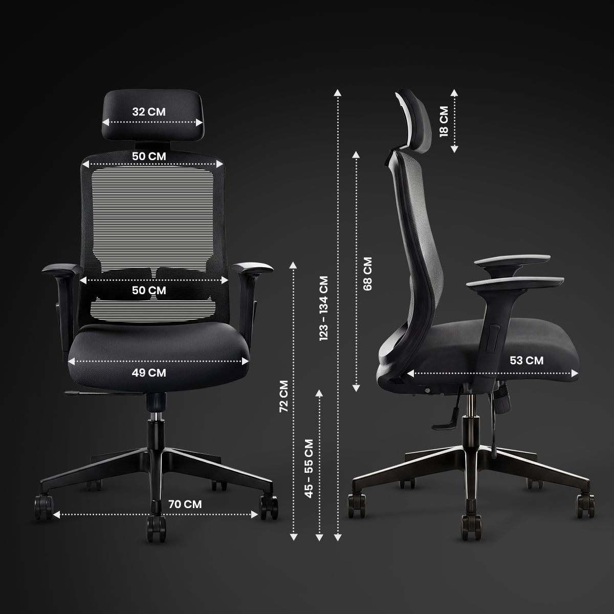 Kepler Brooks Eterna Premium High Back Mesh Office Chair