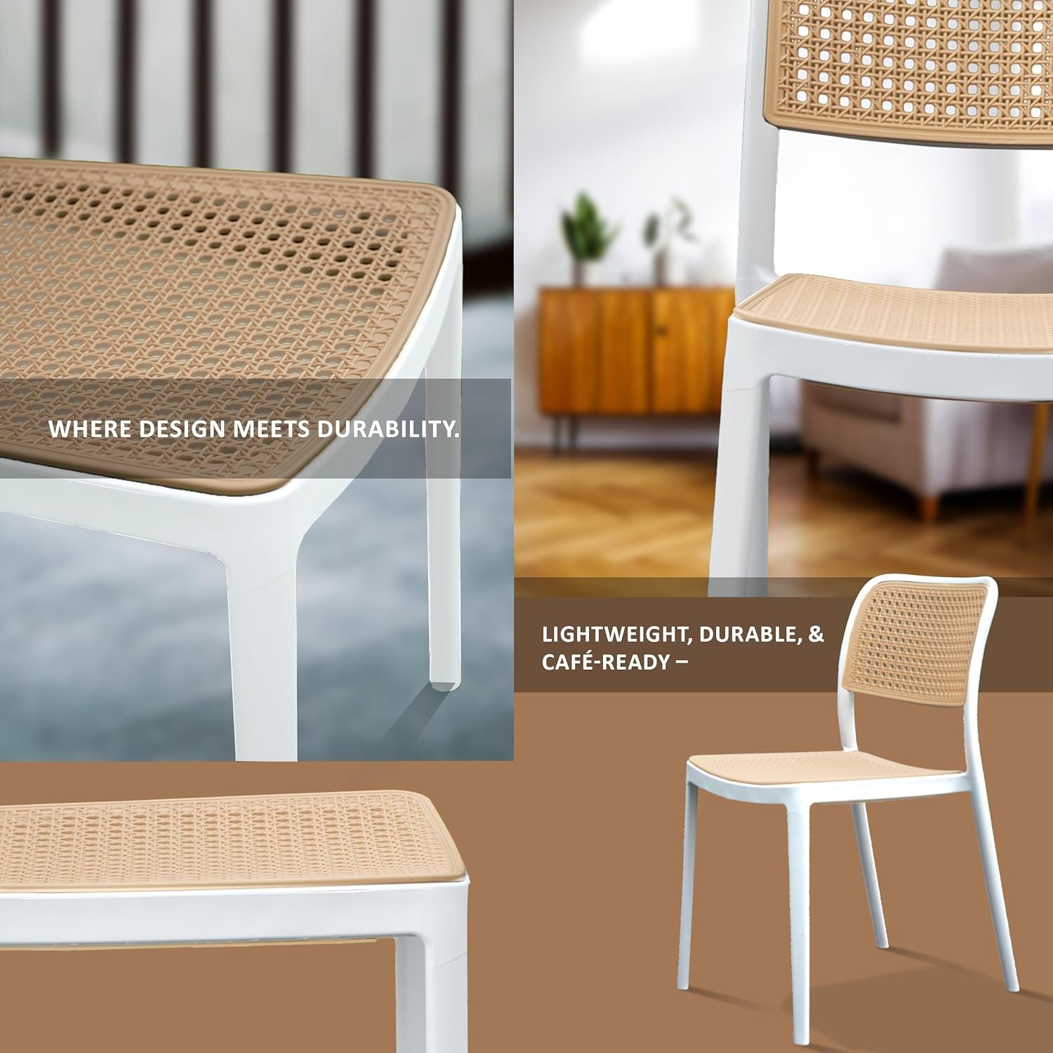 Kepler Brooks Zen Rattan Cafeteria Dining Chair