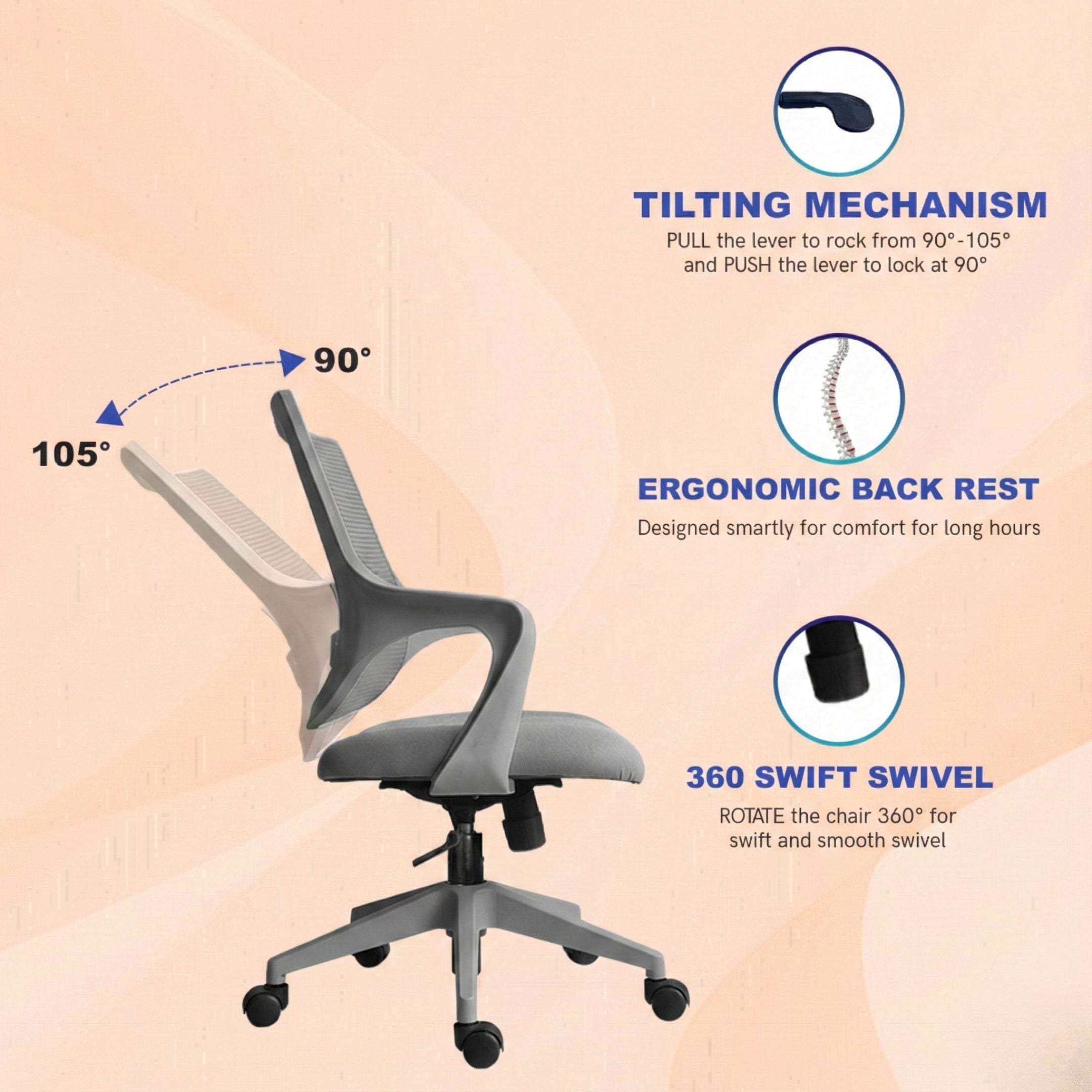 Kepler Brooks Polaris Mid Back Office Chair