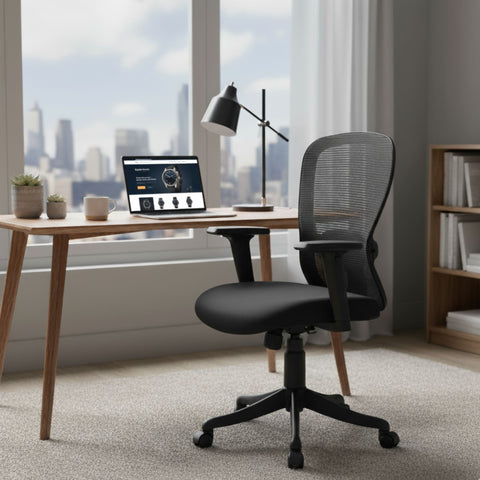 Kepler Brooks Zenith Mid Back Mesh Office Chair (Black)