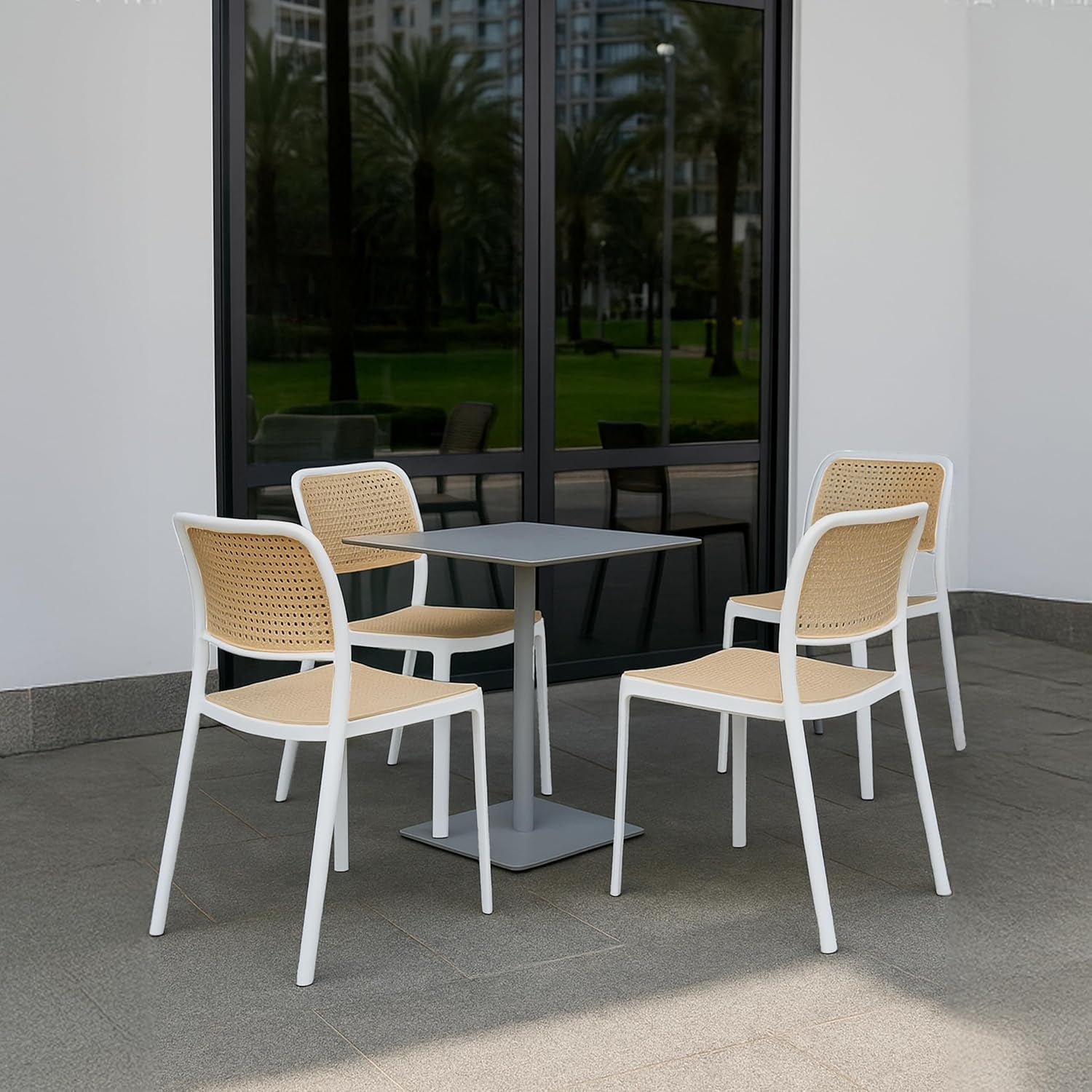 Kepler Brooks Zen Rattan Cafeteria Dining Chair