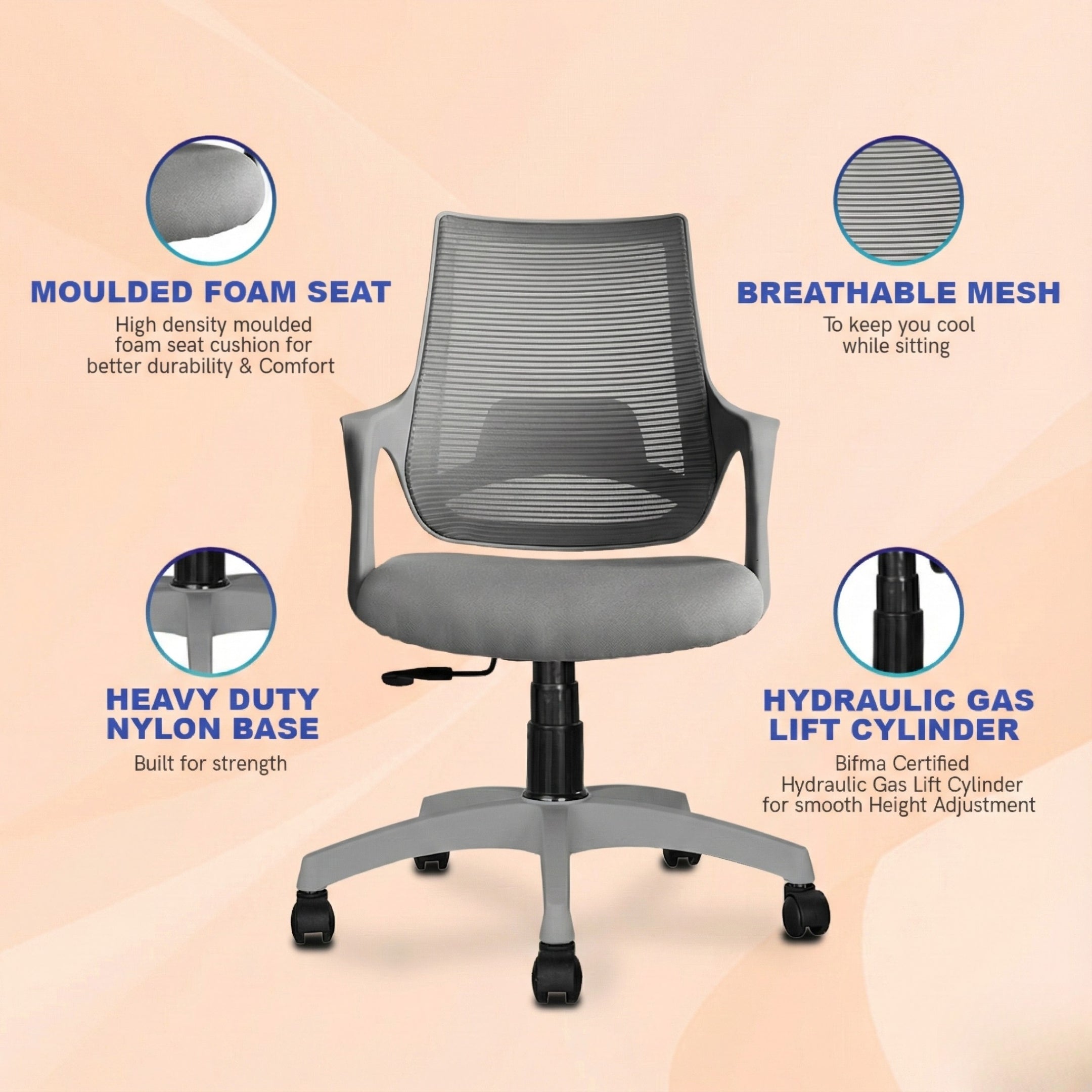 Kepler Brooks Polaris Mid Back Office Chair