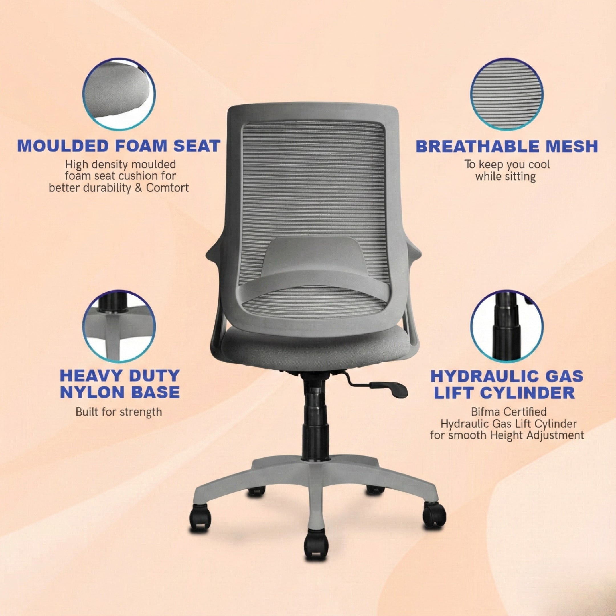 Kepler Brooks Polaris Mid Back Office Chair
