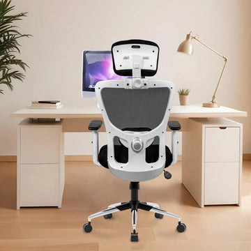 Kepler Brooks Zeus High Back Mesh Office Chair (White Frame)