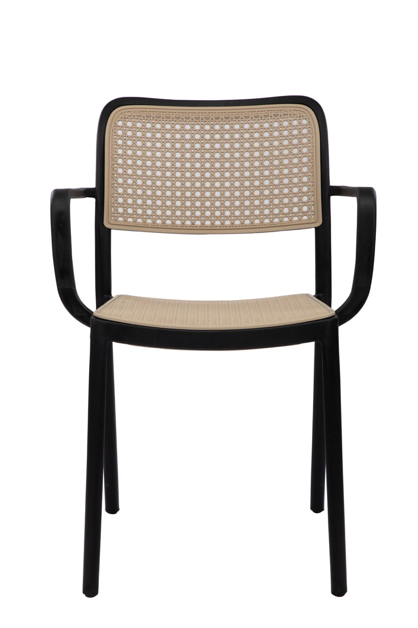 Kepler Brooks Zen Rattan Cafeteria Dining Chair with Arms