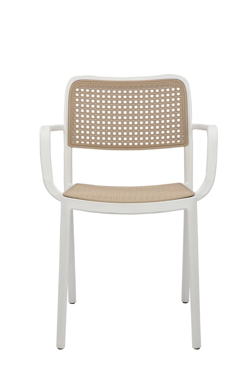 Kepler Brooks Zen Rattan Cafeteria Dining Chair with Arms