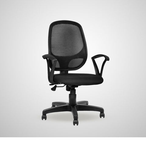 Kepler Brooks Linea Mid Back Mesh Office Chair (Black)