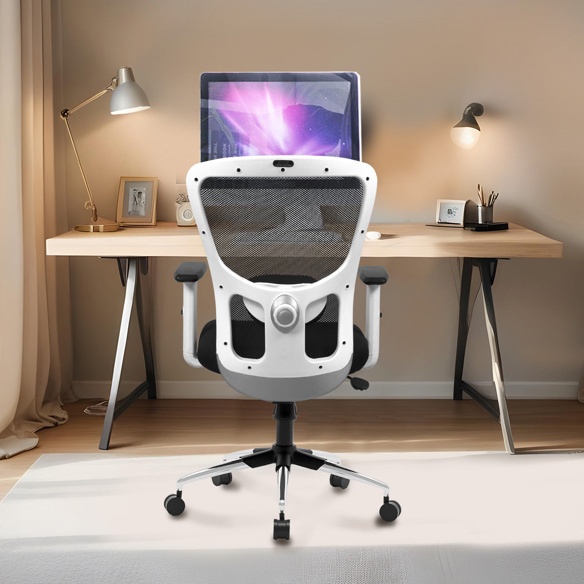 Kepler Brooks Zeus Mid Back Mesh Office Chair (White Frame)