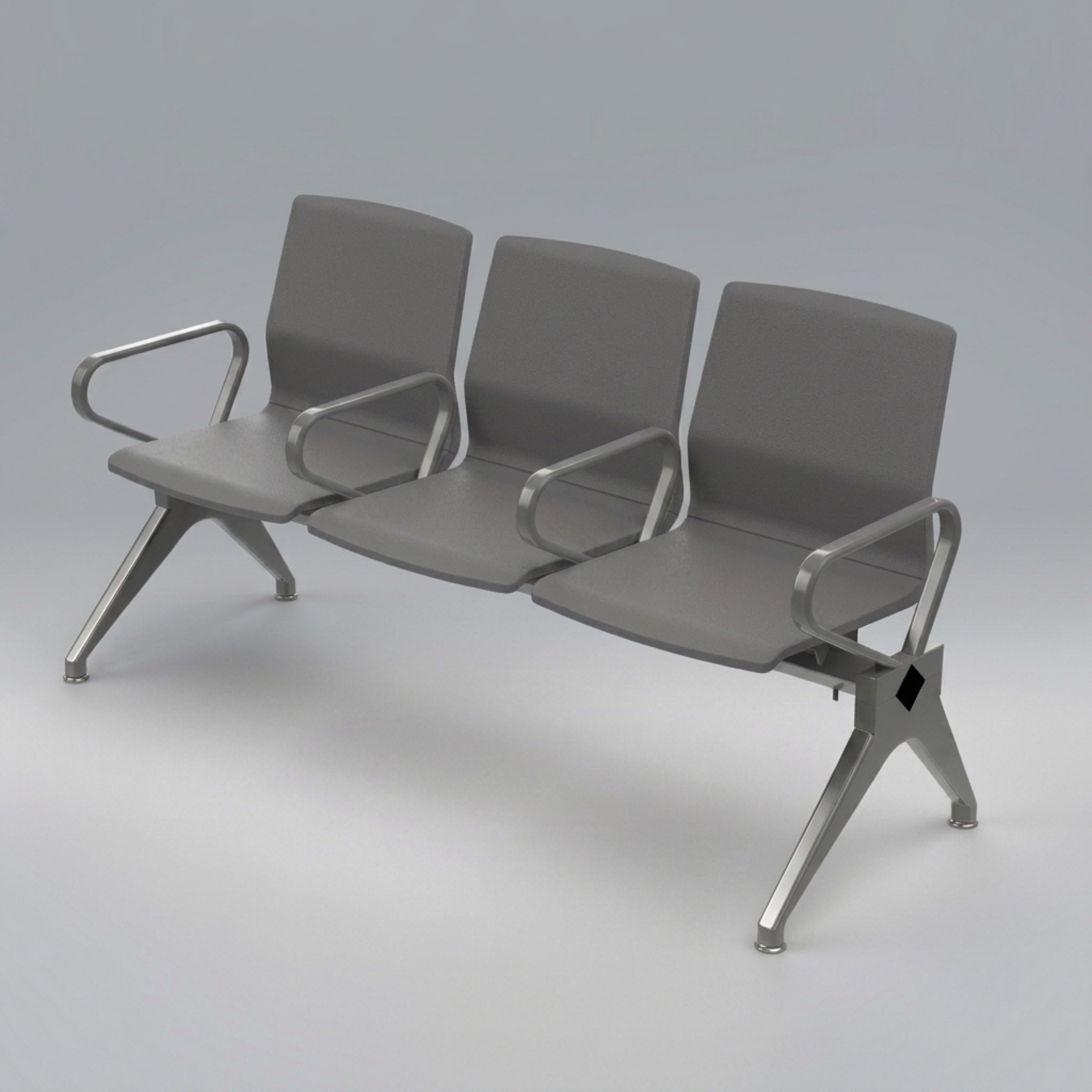 Kepler Brooks Verona Premium PU Waiting Chair with Mild Steel Frame and Centre Arms