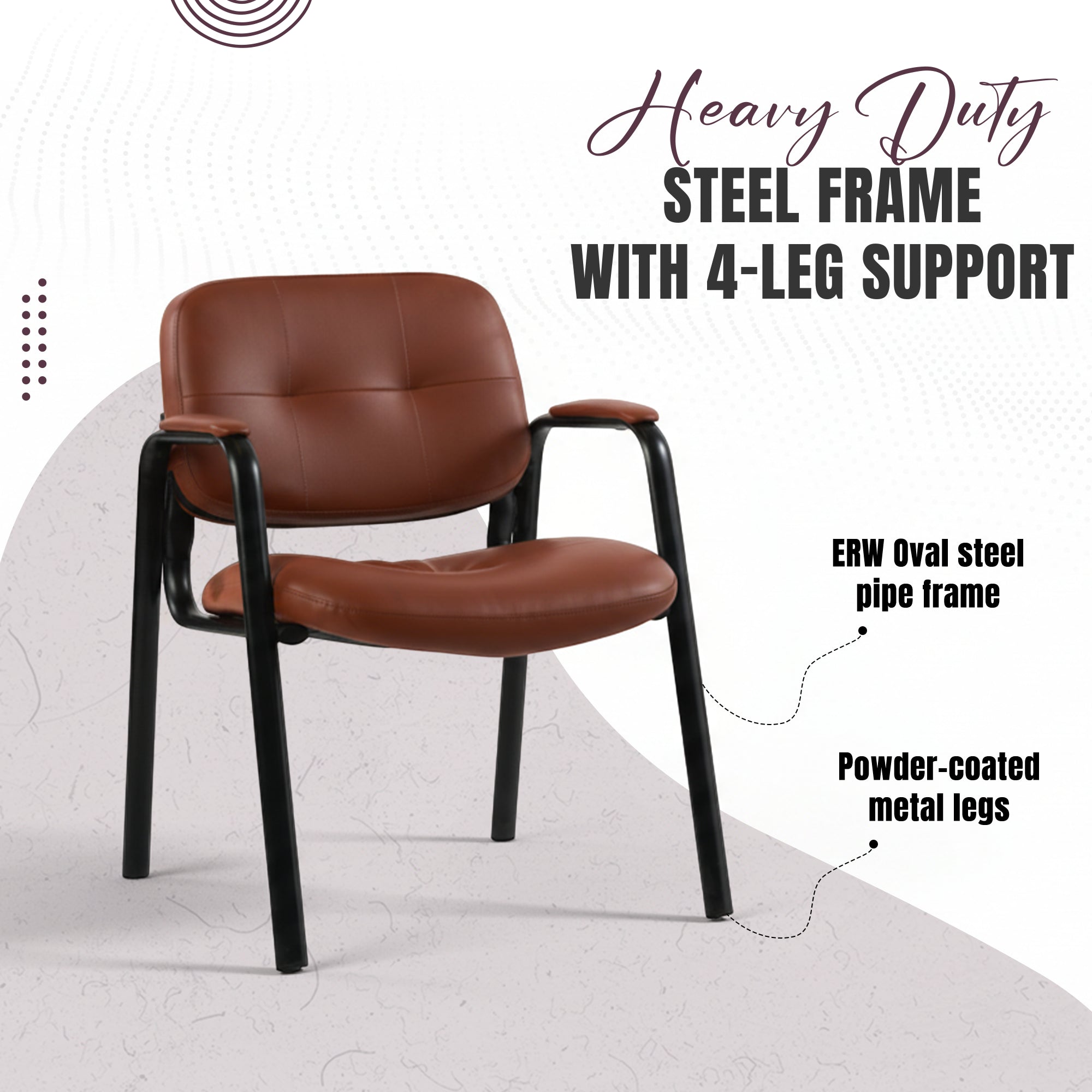 Kepler Brooks Embassy Leatherette Visitor Chair