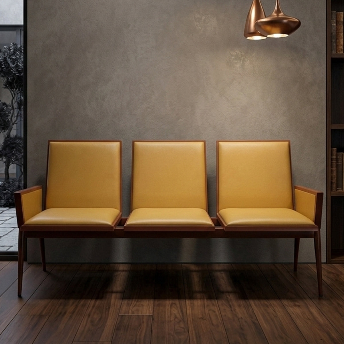 Kepler Brooks Comfy Three Seater Waiting Chair with Cushion & Arms