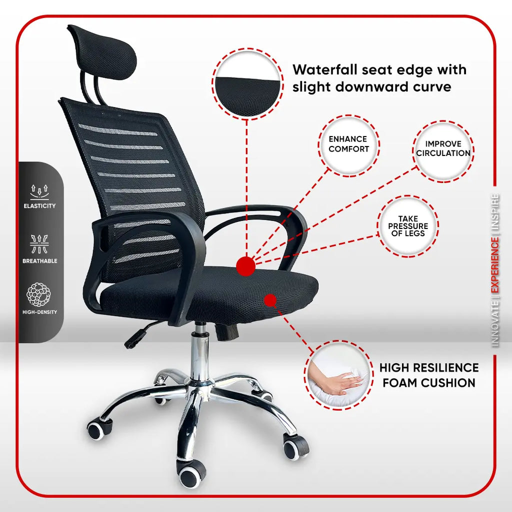 Kepler Brooks Office Chair 1 Year Warranty Chair for Office Work a