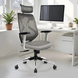 Kepler Brooks Marvel Premium High Back Mesh Office Chair (White Grey)