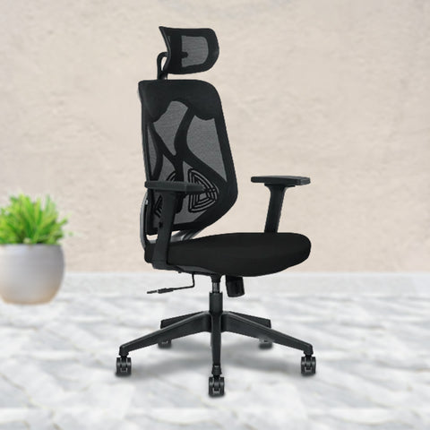 Kepler Brooks Marvel Premium High Back Mesh Office Chair (White Grey)
