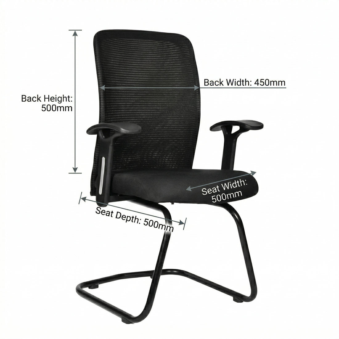 Kepler Brooks Elara Visitor Chair with Metal Frame