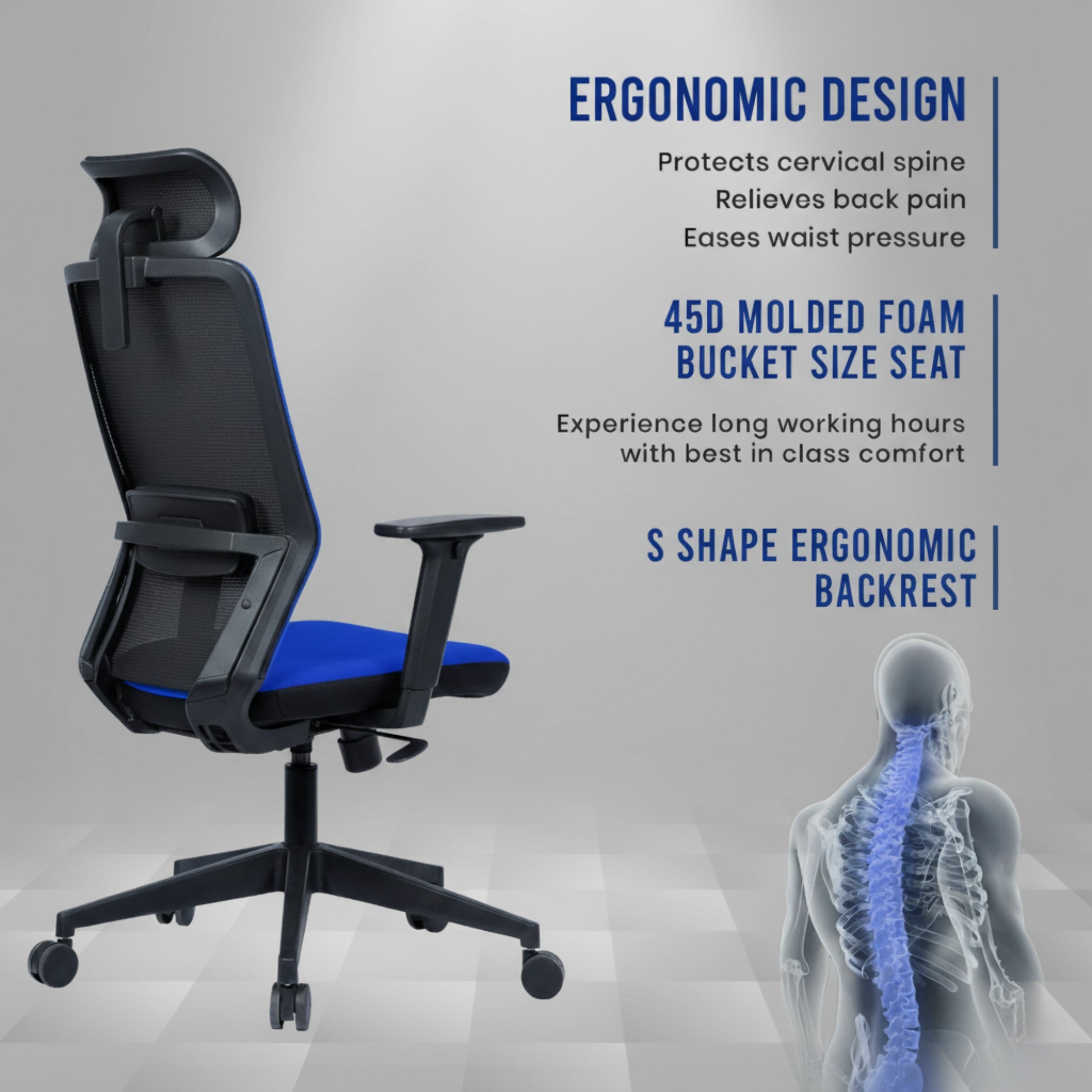Kepler Brooks Veritas Premium High Back Mesh Office Chair
