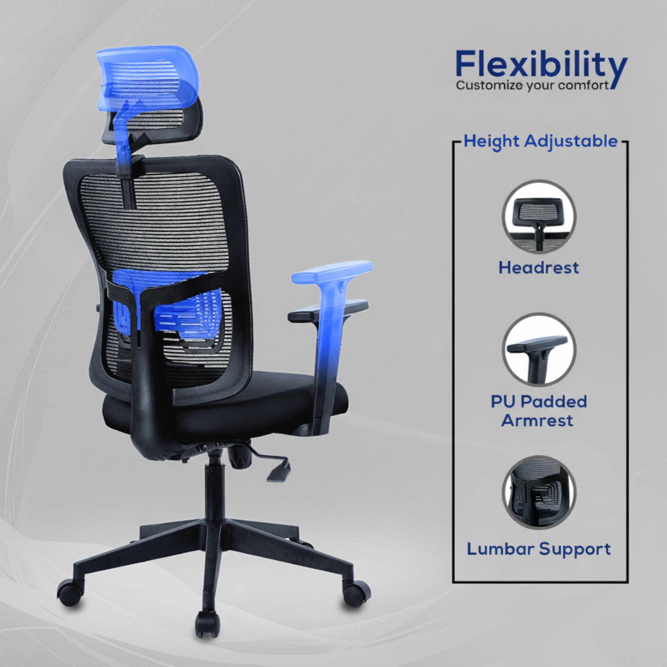 Kepler Brooks Ignis Ergonomic High Back Mesh Office Chair
