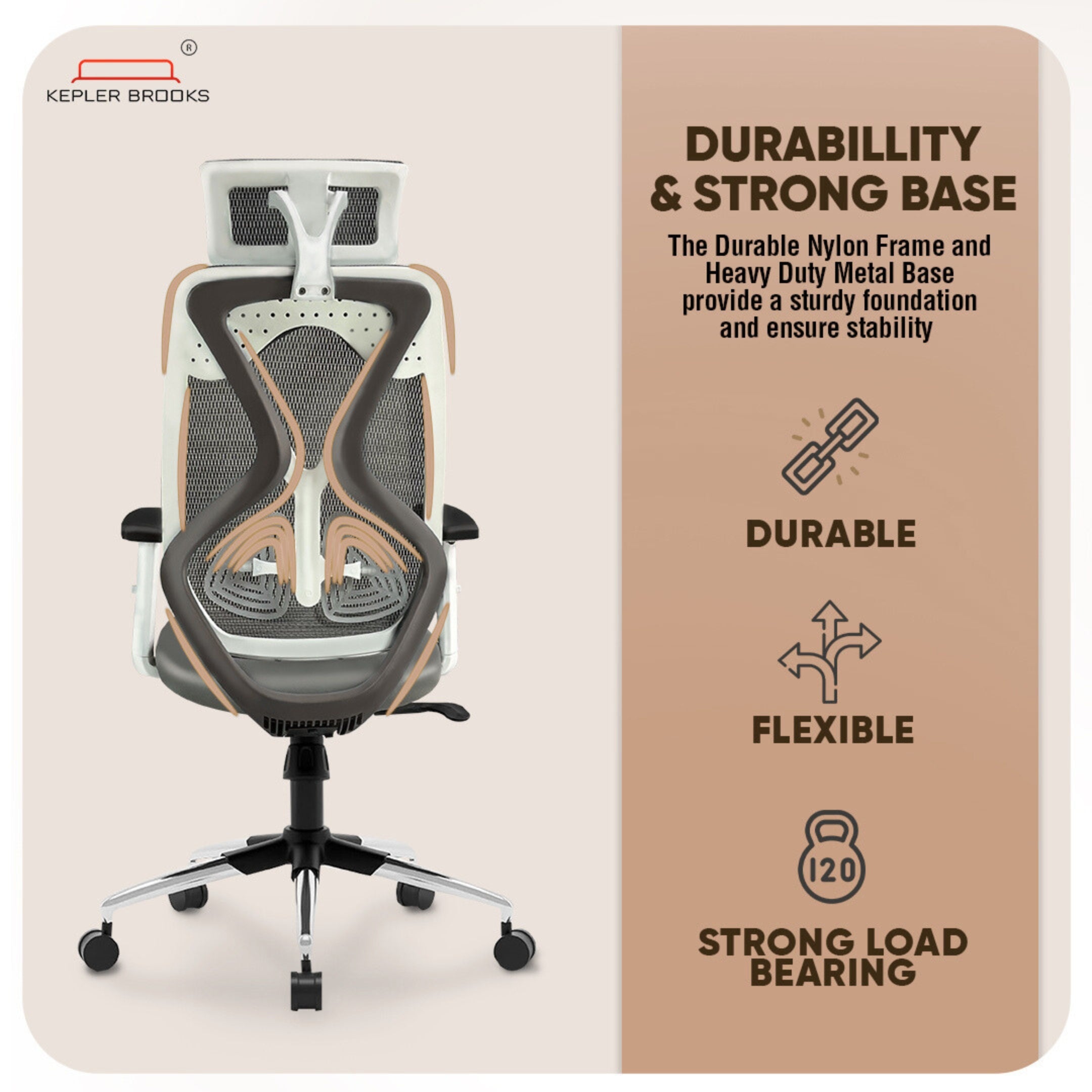 Kepler Brooks Marvel Premium High Back Mesh Office Chair