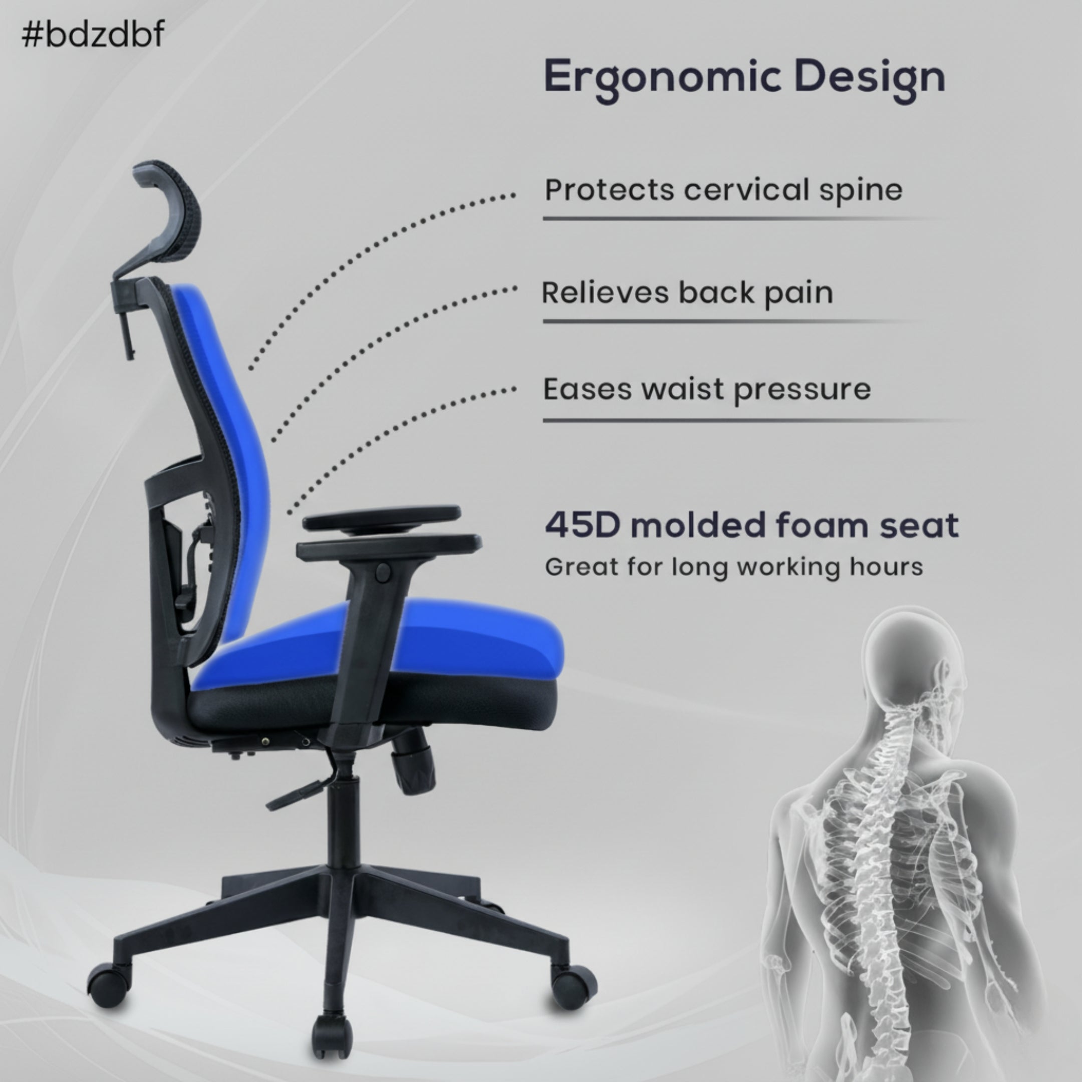 Kepler Brooks Ignis Ergonomic High Back Mesh Office Chair