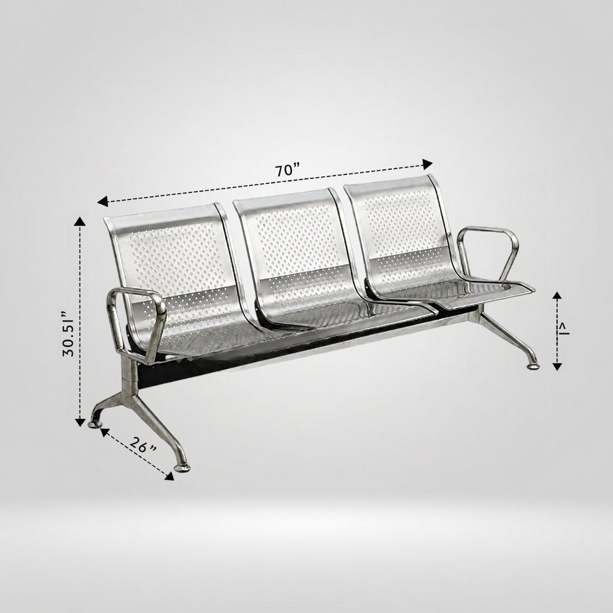 Kepler Brooks Elevate Waiting Chair ( Stainless Steel Frame )