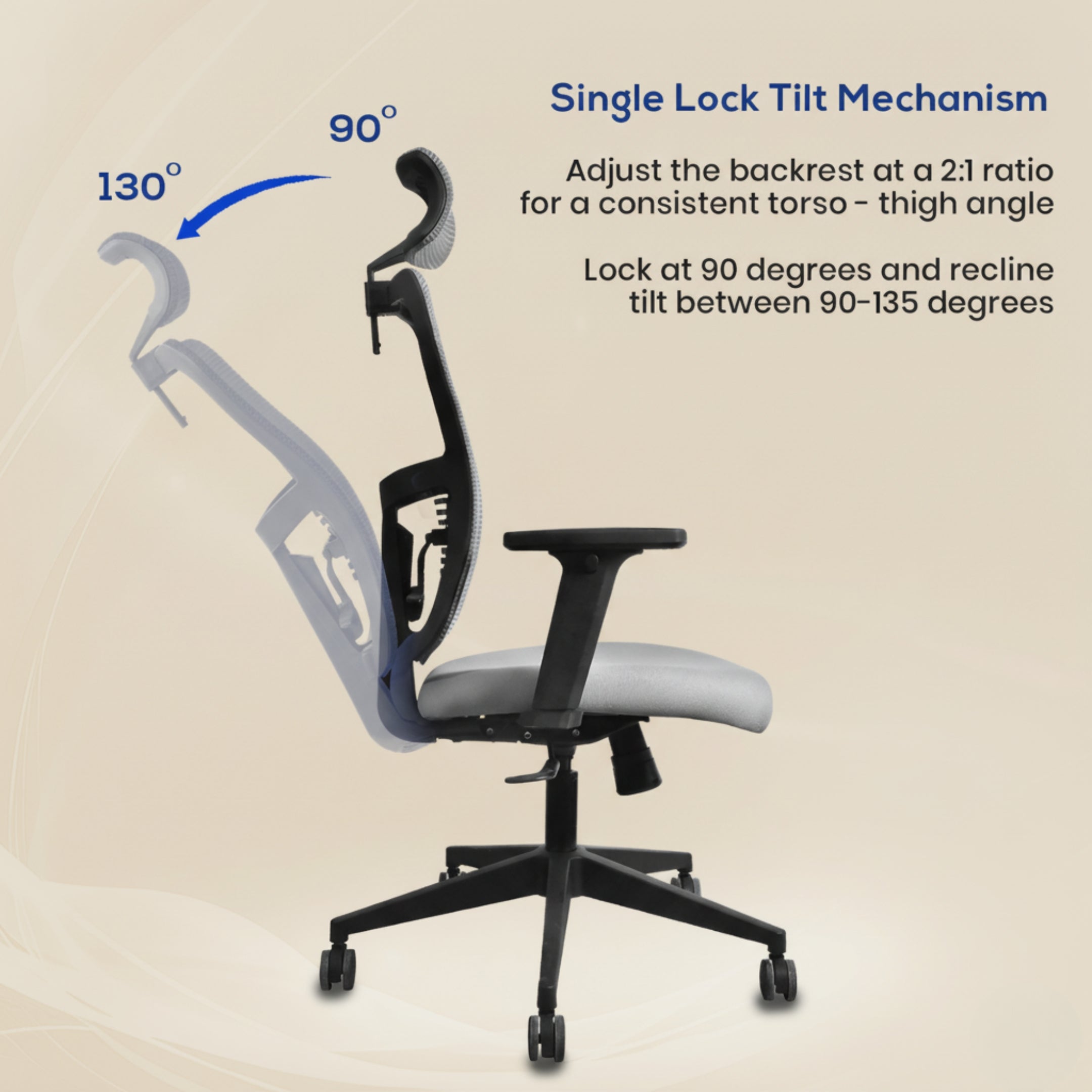 Kepler Brooks Ignis Ergonomic High Back Mesh Office Chair