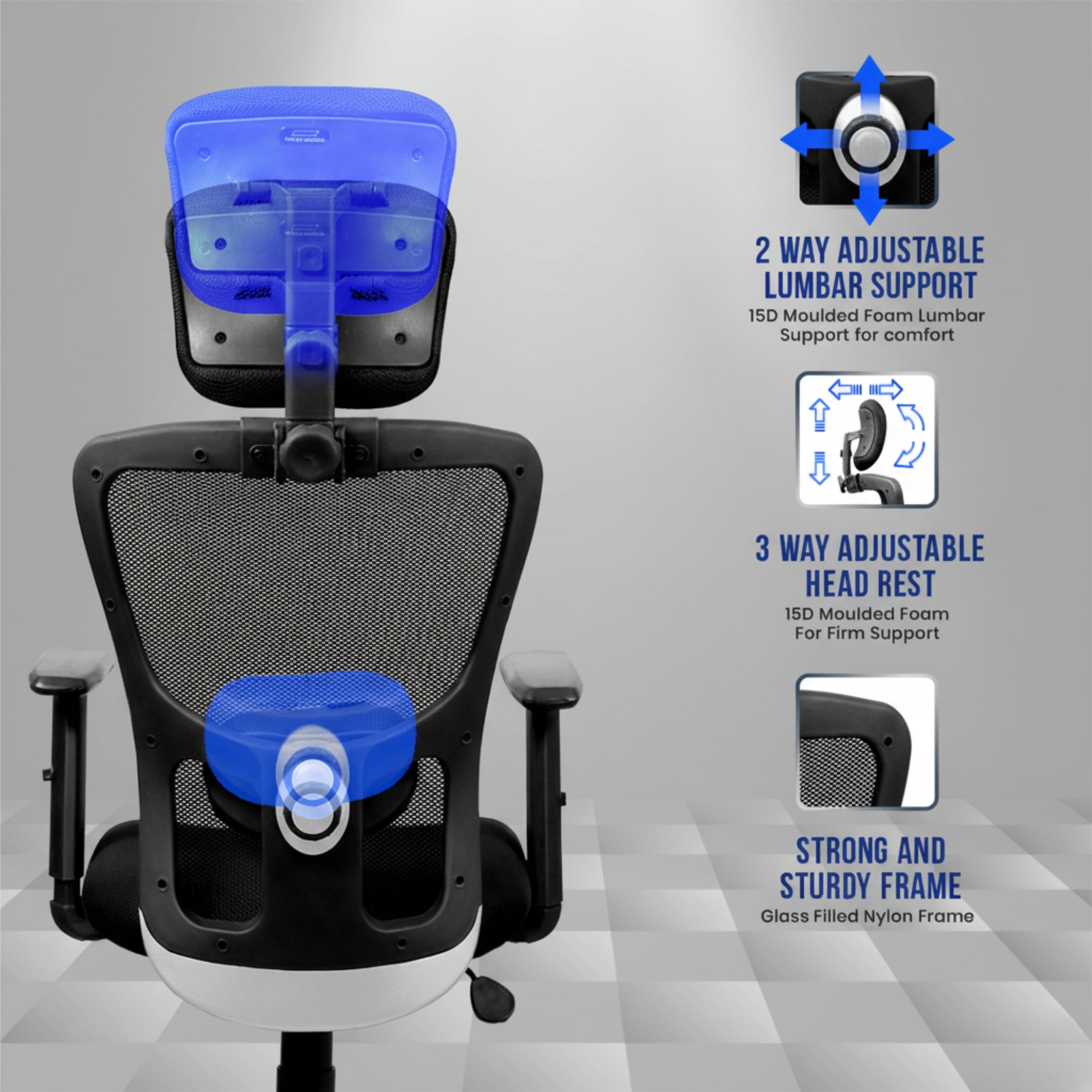 Kepler Brooks Zeus High Back Mesh Office Chair (Black)
