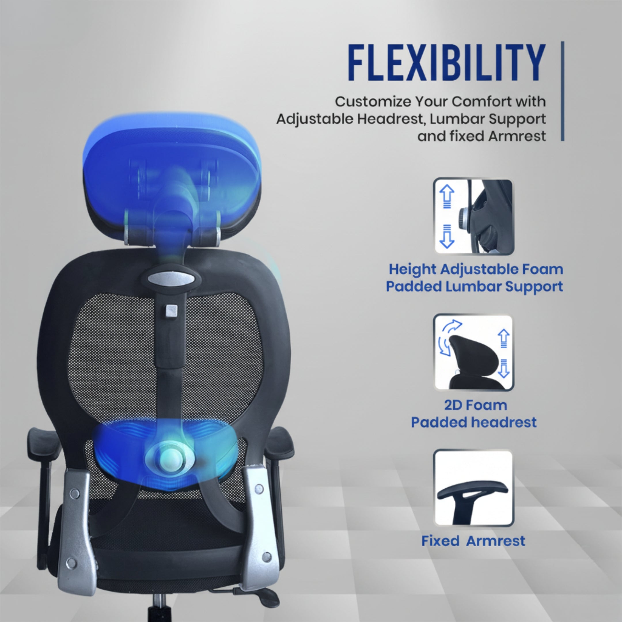 Kepler Brooks Nova Ergonomic High Back Mesh Office Chair (Black)