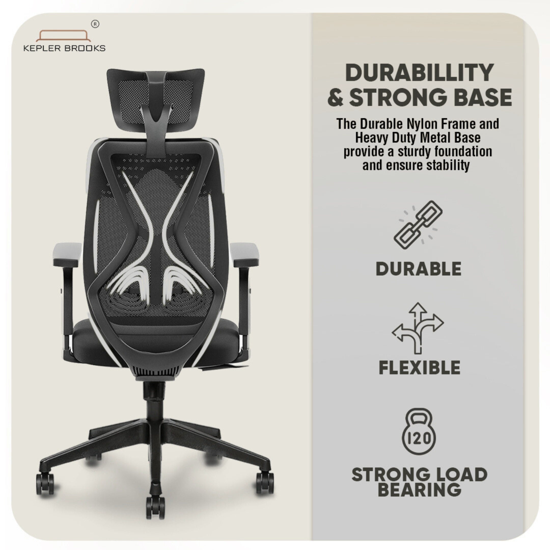 Kepler Brooks Marvel Premium High Back Mesh Office Chair