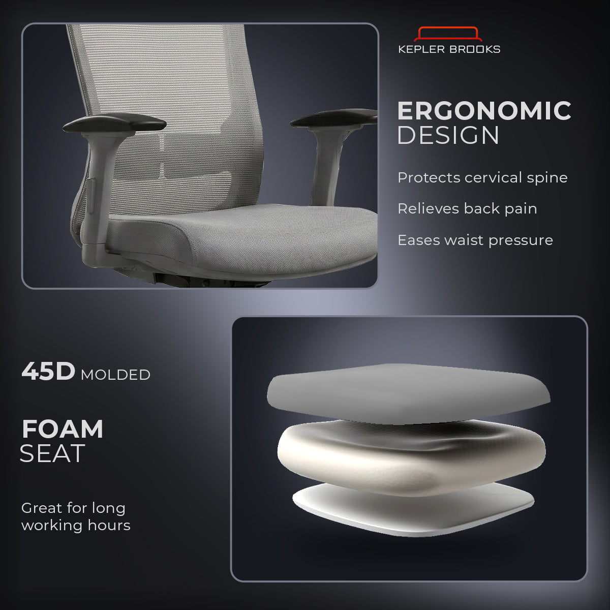 Kepler Brooks Eterna Premium High Back Mesh Office Chair