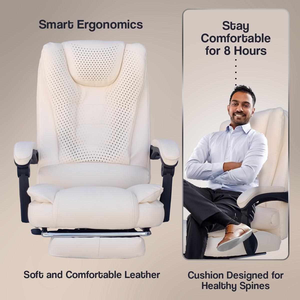 Kepler Brooks Italia High Back Leatherette ErgoSmart Office Chair
