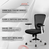 Kepler Brooks Zeus Mid Back Mesh Office Chair (White Frame)
