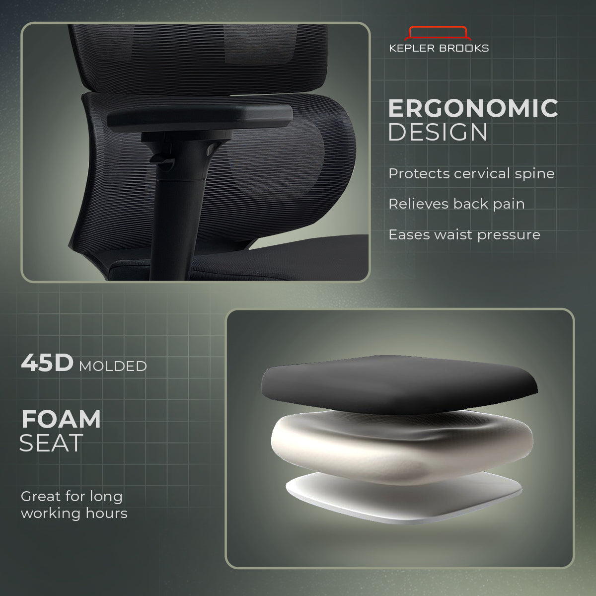 Kepler Brooks Imperia-Elite High Back Mesh Office Chair