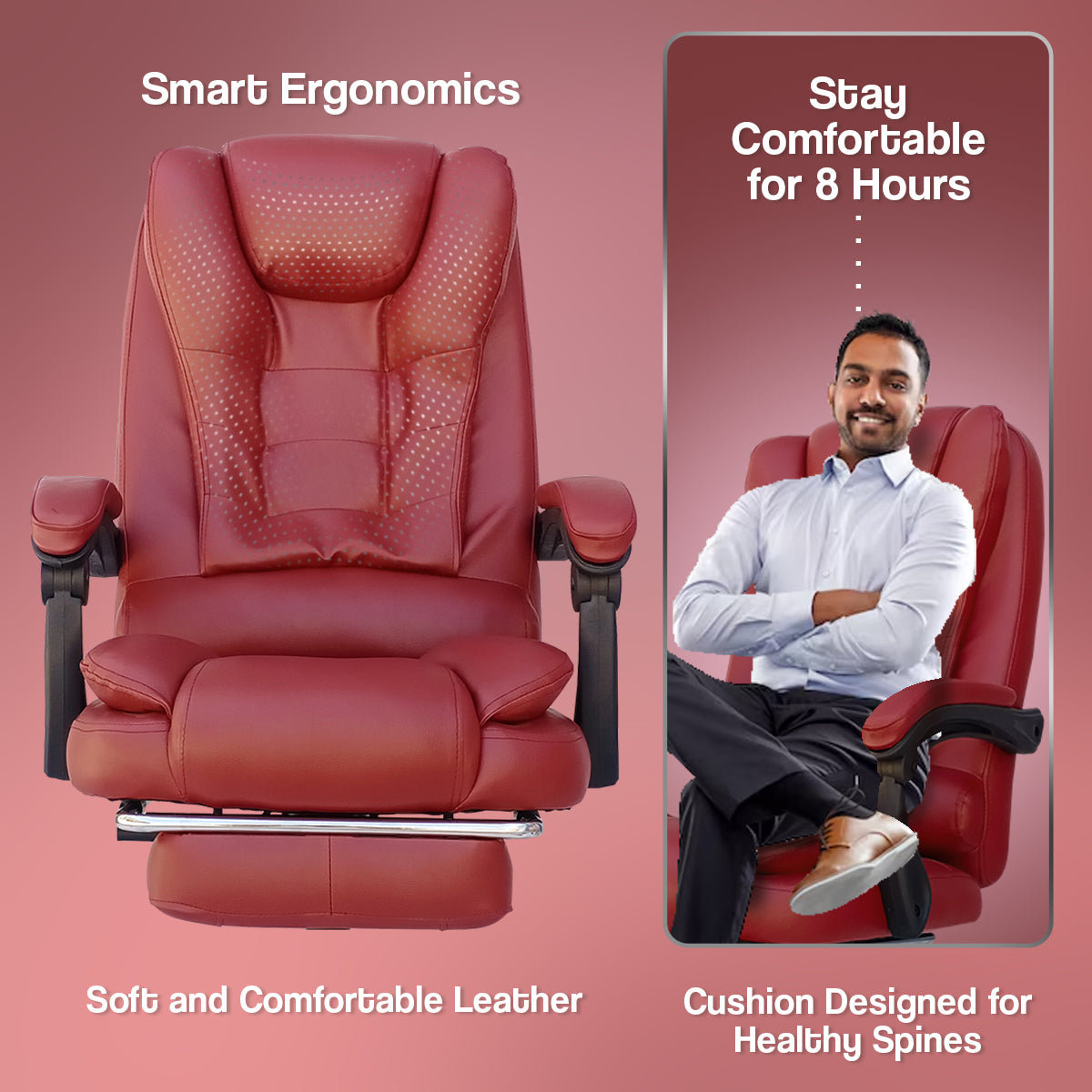 Kepler Brooks Italia High Back Leatherette ErgoSmart Office Chair
