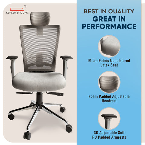Kepler Brooks Nexa Premium High Back Mesh Office Desk Chair