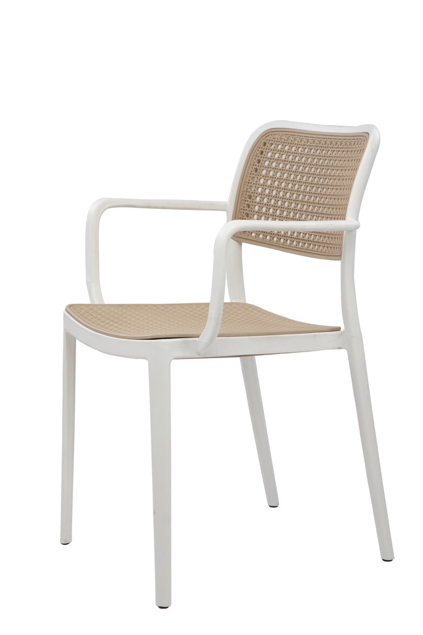 Kepler Brooks Zen Rattan Cafeteria Dining Chair with Arms