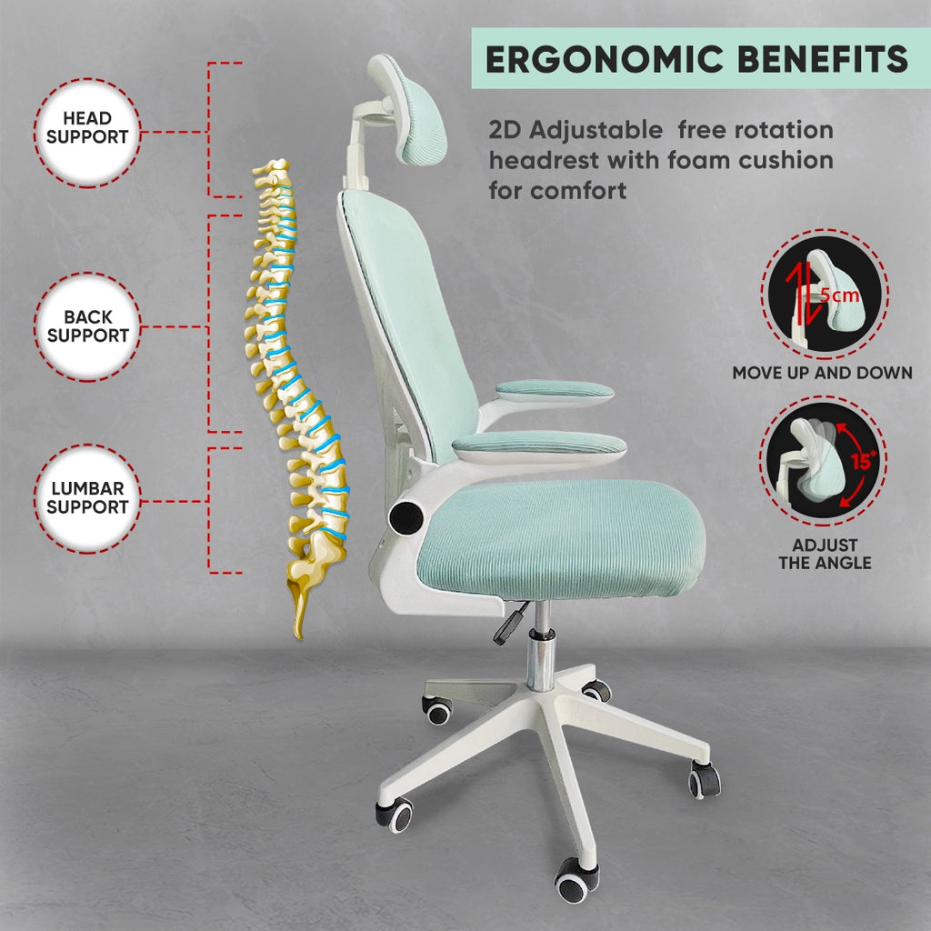 Office chair with flip up armrest sales