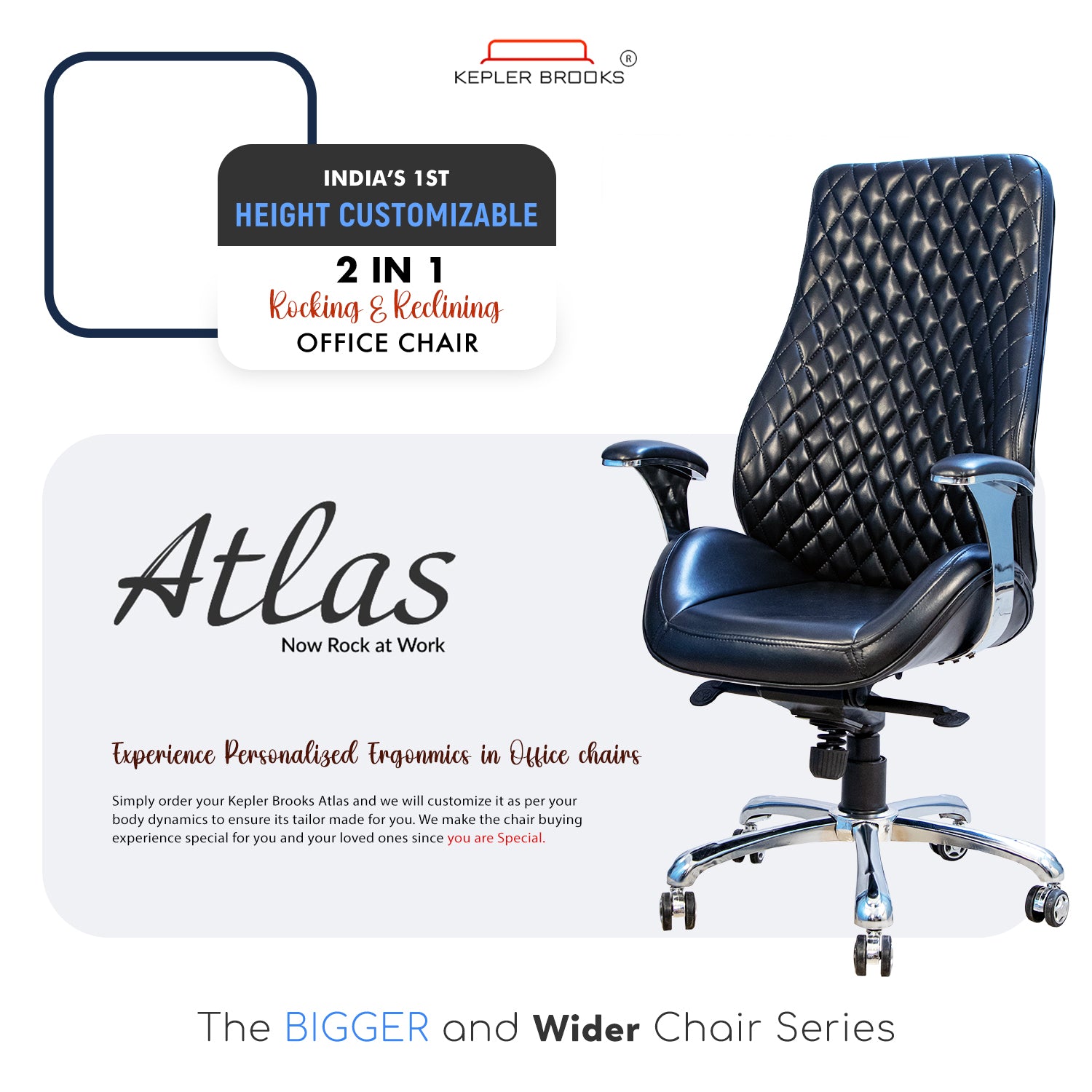 Kepler Brooks Atlas Premium High Back Leatherette Office Chair