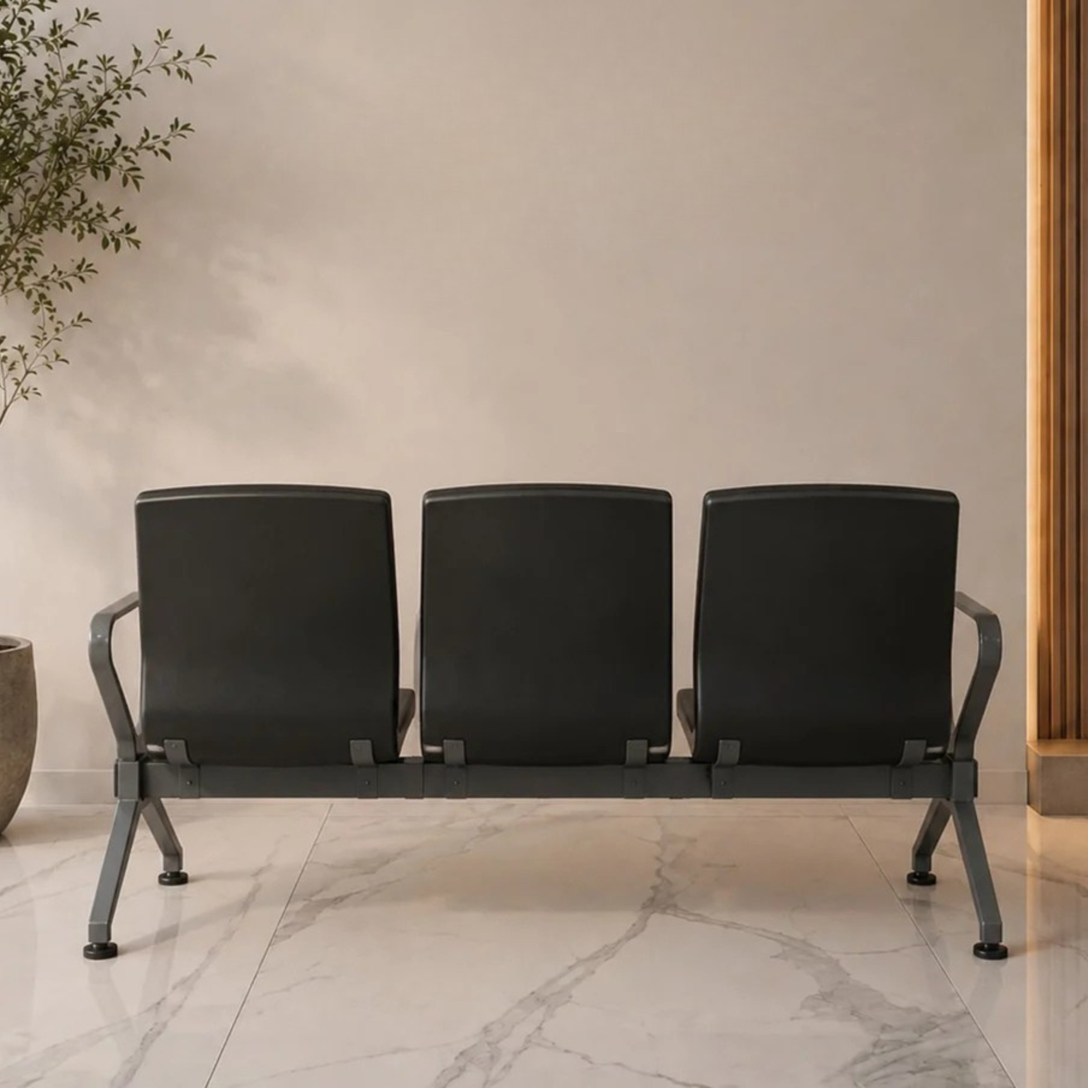 Kepler Brooks Verona Premium PU Waiting Chair with Mild Steel Frame