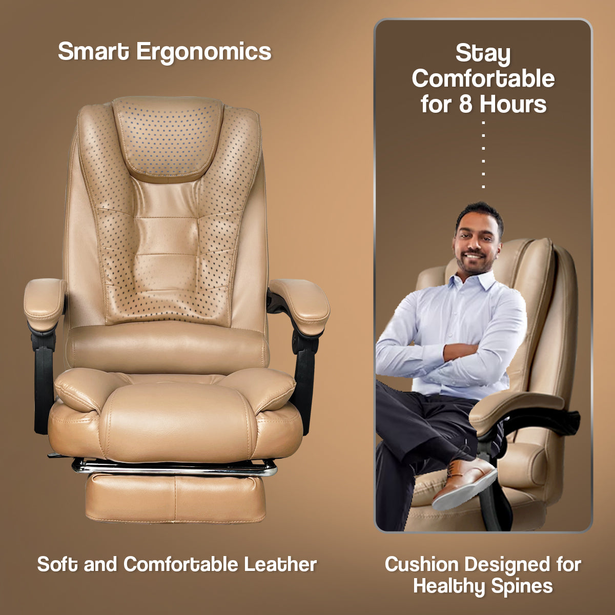 Kepler Brooks Italia High Back Leatherette ErgoSmart Office Chair