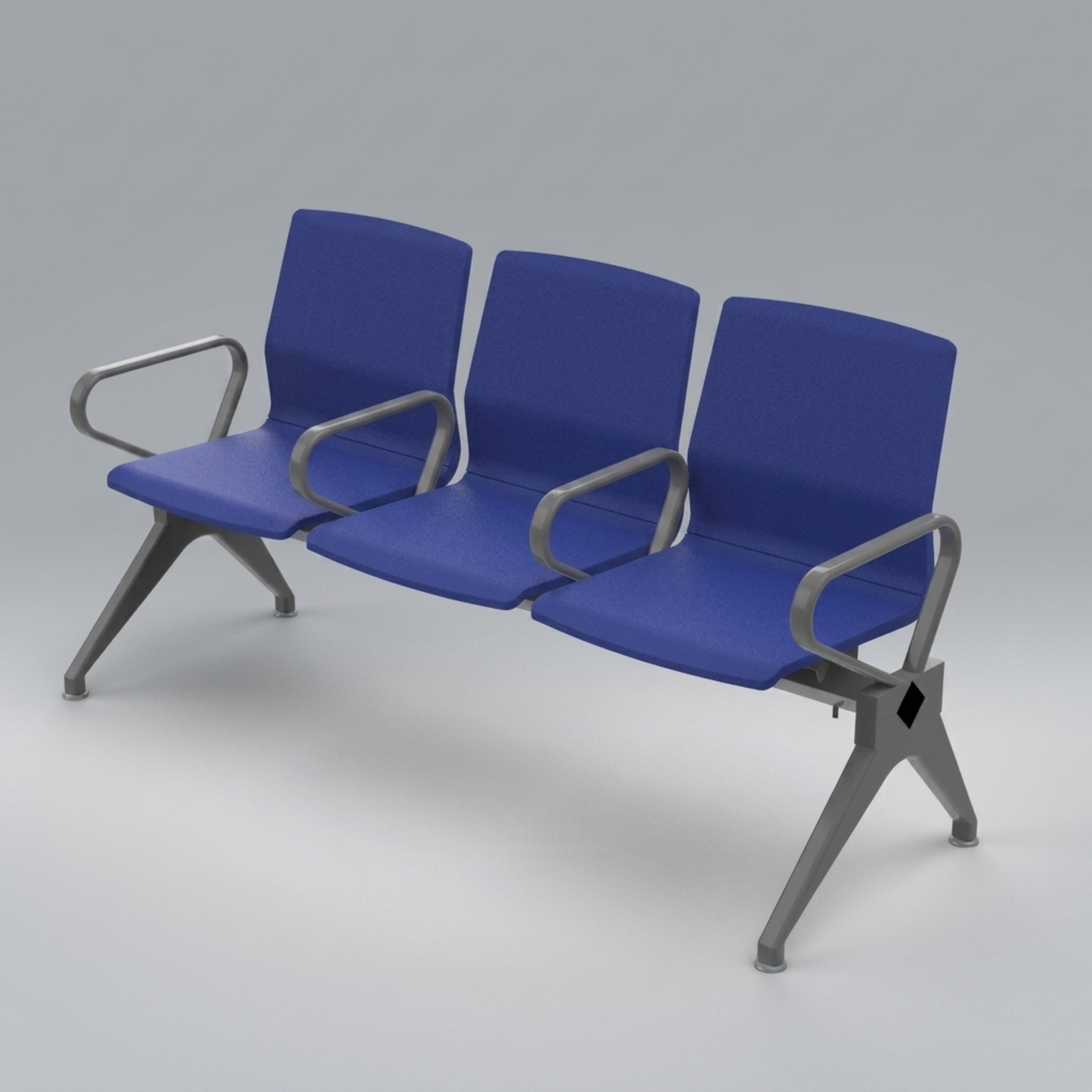 Kepler Brooks Verona Premium PU Waiting Chair with Mild Steel Frame and Centre Arms