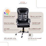 Kepler Brooks Amelia Premium Leatherette High Back Ergonomic Office/Desk Chair (Black)